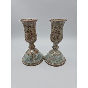 Vintage Stoneware Goblets Tasting Chalices Studio Pottery Signed Candle Holders?
